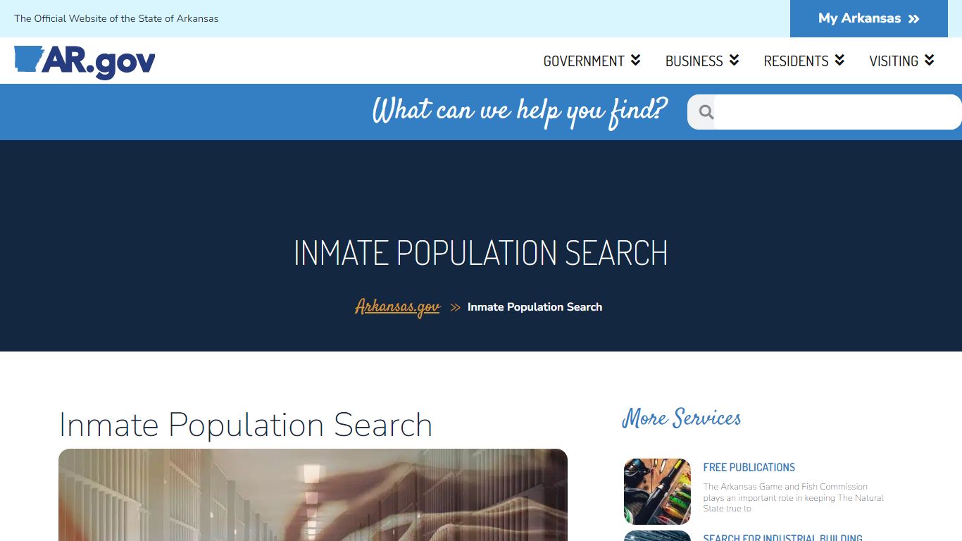 Inmate Population Search – Arkansas.gov